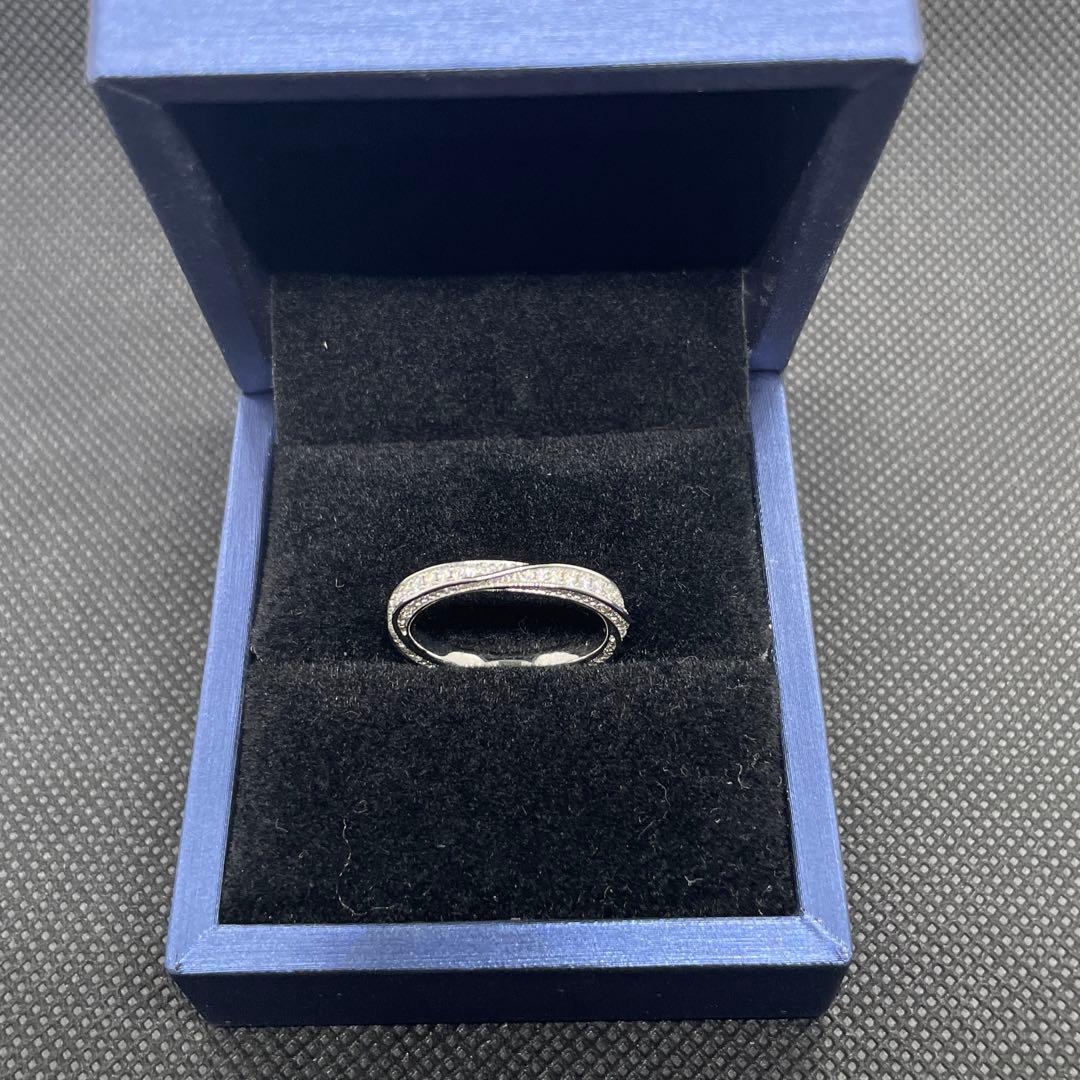 【8号】モアサナイト ツイスト フルエタニティ リング　シルバー