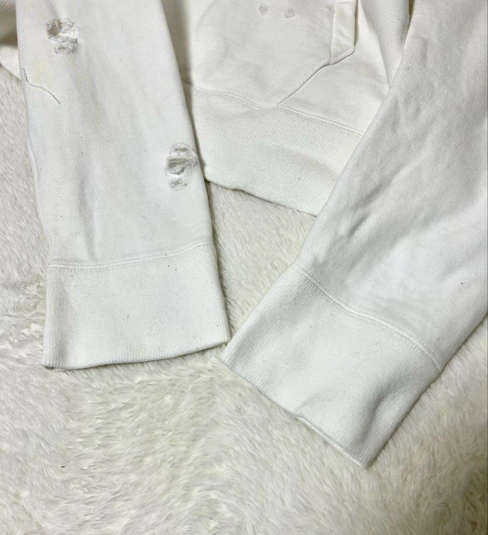 NUMBER (N)INE ナンバーナイン ダメージ パーカー ホワイト L