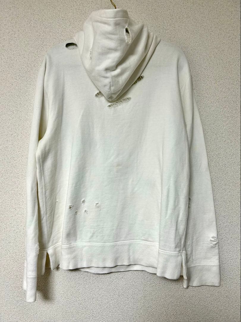 NUMBER (N)INE ナンバーナイン ダメージ パーカー ホワイト L