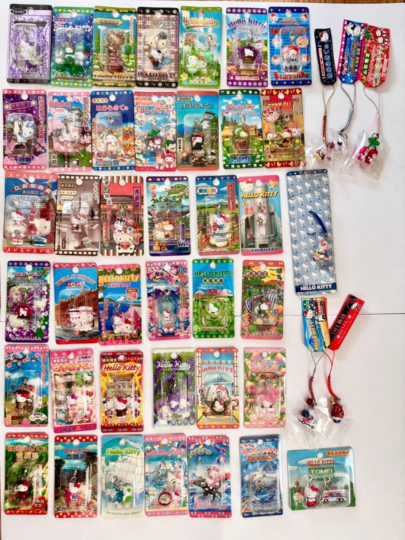 ご当地キティ　ファスナーマスコット＆根付け246個セット　まとめ売り