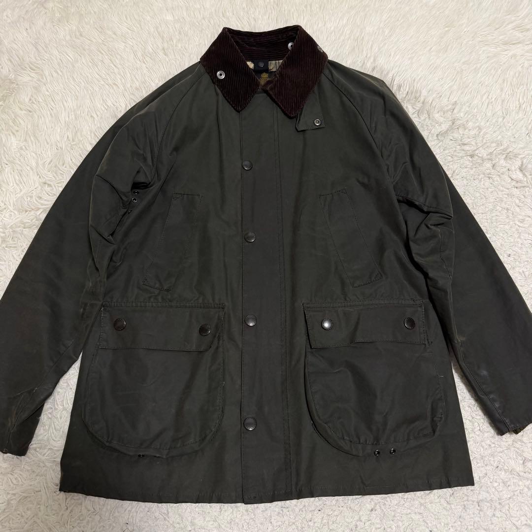美品Lサイズ相当　バブアー　スリムビデイル　ワックスジャケット　袖リブ　カーキ