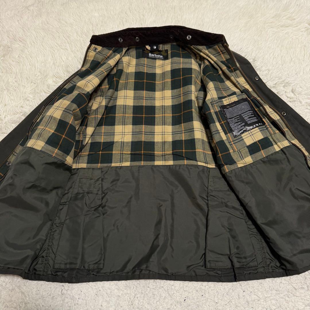 美品Lサイズ相当　バブアー　スリムビデイル　ワックスジャケット　袖リブ　カーキ