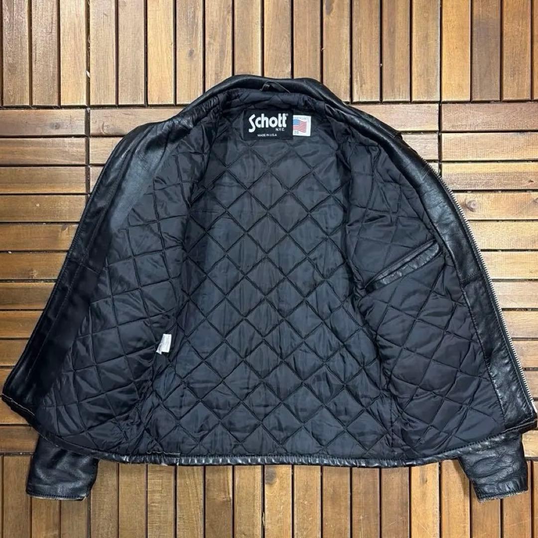USA製 Schott ショット レザー シングルライダース ジャケット
