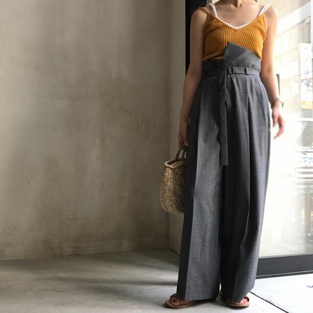 ENFOLD グレンチェックレイヤードトラウザーズ パンツ スカート ワンピース