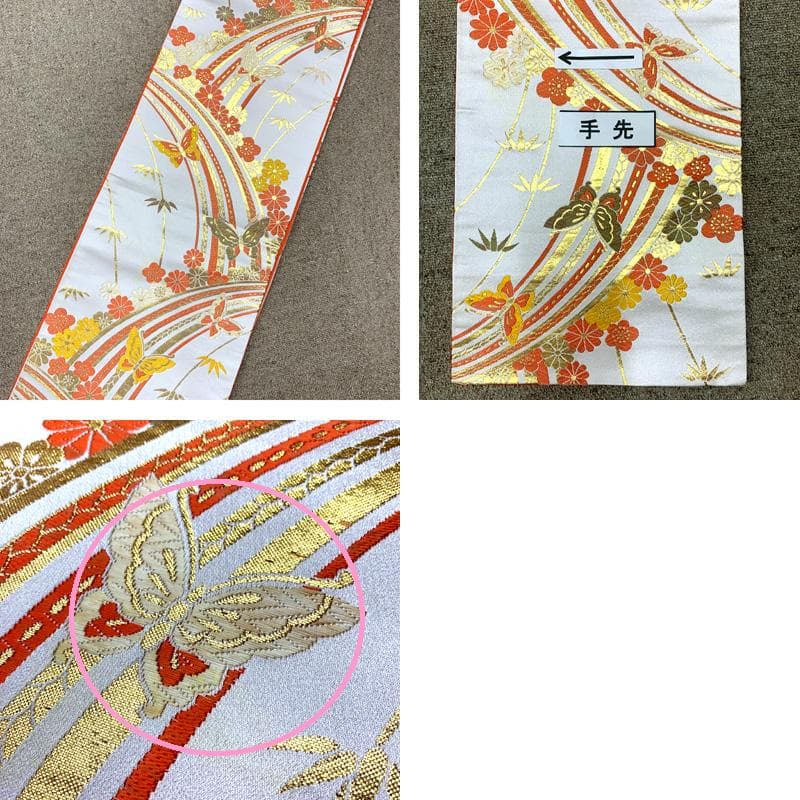 506ag40□七五三 七歳 女児 着物&袋帯 総絞り 金駒刺繍 紫□良好