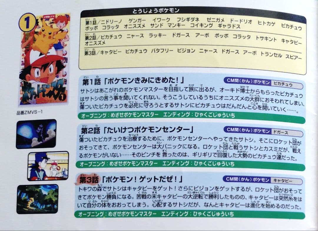 ポケットモンスター レンタルビデオ 総合カタログ 2000