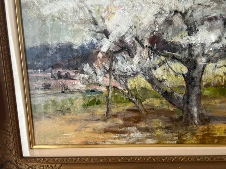 犀川愛子「春日」白日展内閣総理大臣賞受賞者の風景画　油絵