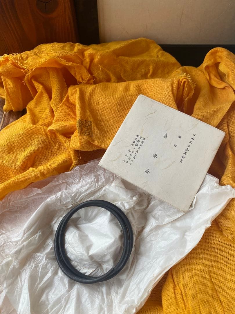 唐銅　鬼面風炉　釜師　畠　春斎氏作　共箱付