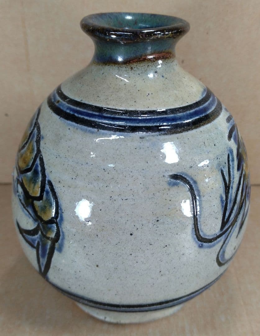 南風！【本物保証】金城次郎 壷屋焼 海老徳利 共箱 栞 人間国宝 壺屋焼