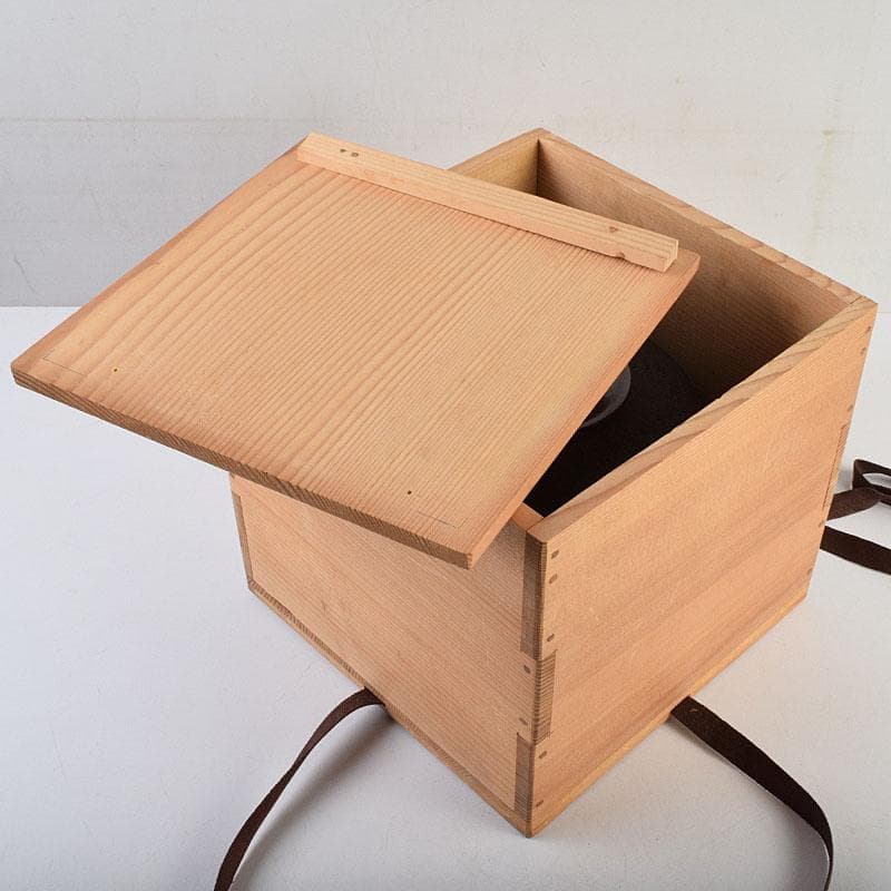 茶道具　釜師　角谷莎村作　尾張釜　共布共箱　V　9158D