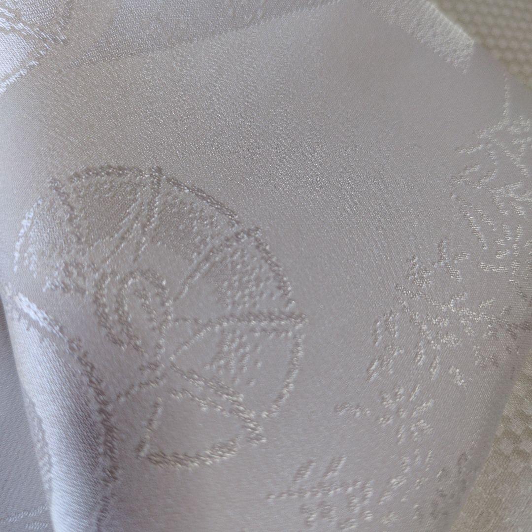 七五三３歳正絹手縫いの被布（中綿無し）オフホワイト（小さな格子柄）