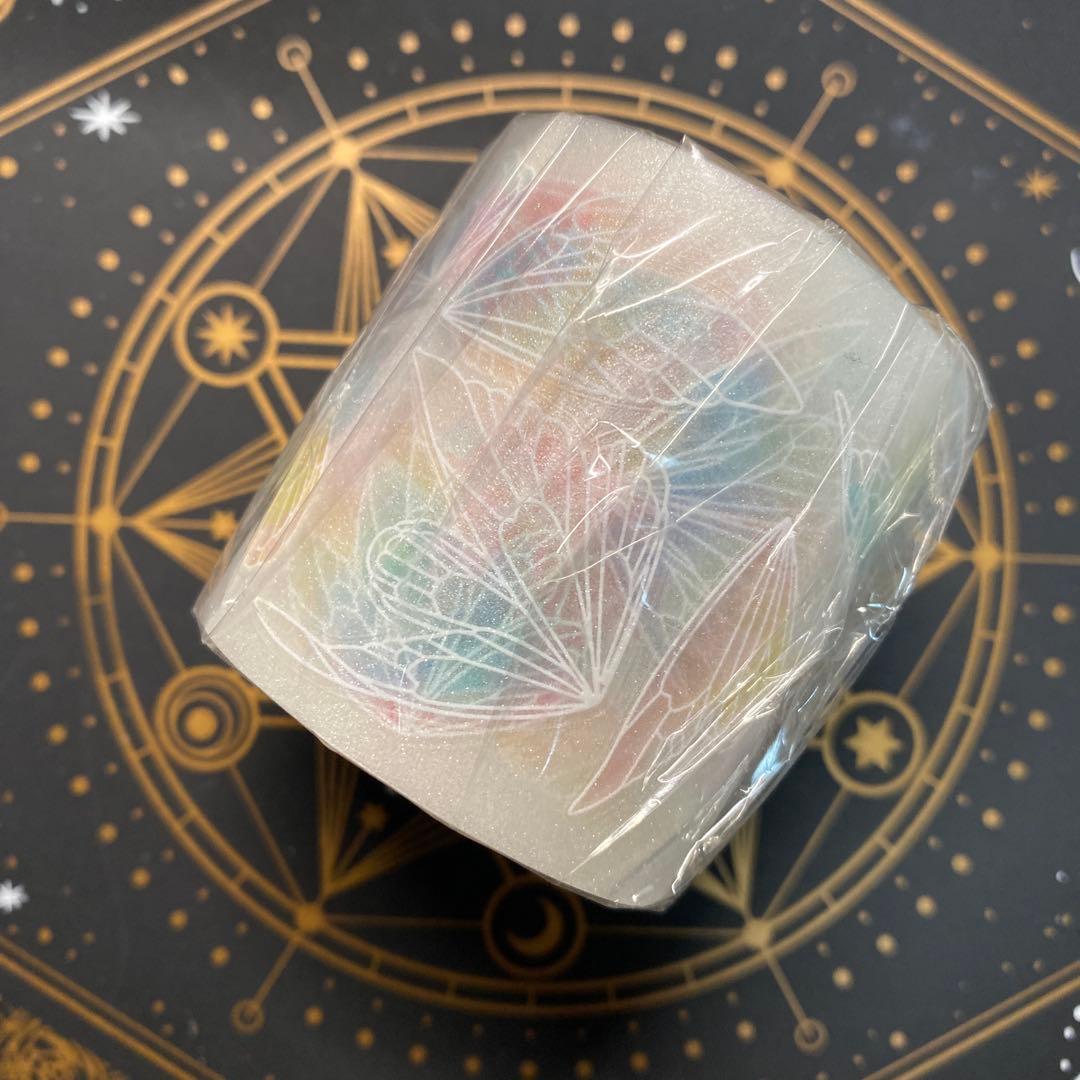 【9071】海外　マスキングテープ　6m巻　PETラメ加工+カッティング　蝶々