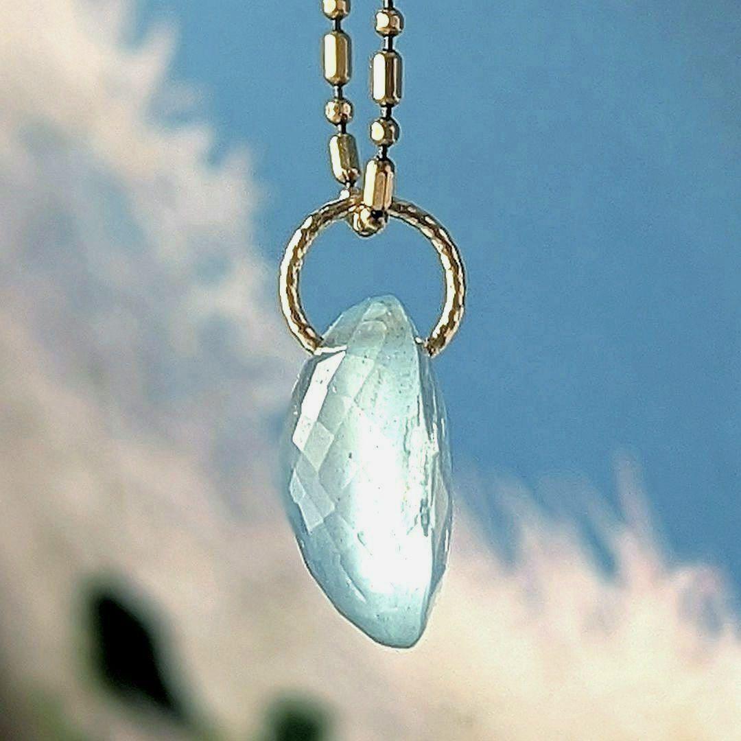 ♢なこ♢K18 アクアマリン 4.37ct ネックレスチャーム