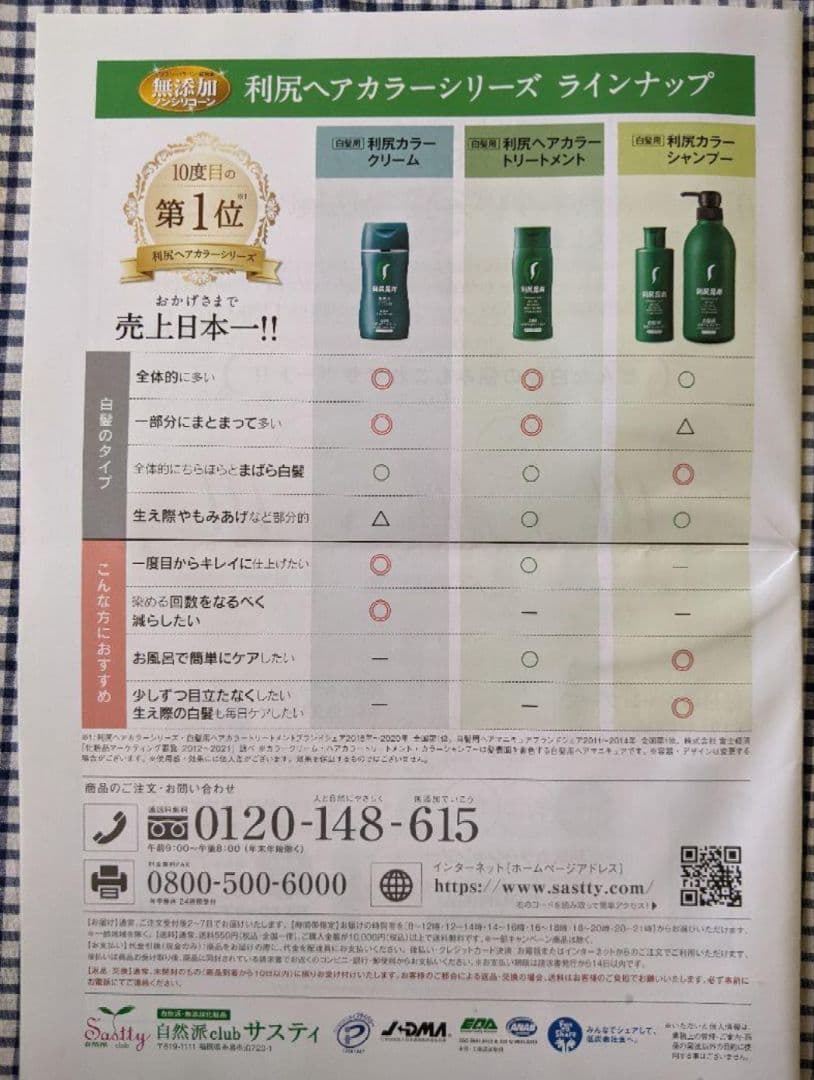 サスティ 利尻カラークリーム ブラック 170g