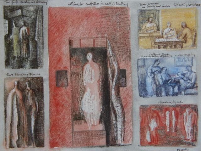 Henry Moore、ヘンリームーア、INTERIOR SCENES