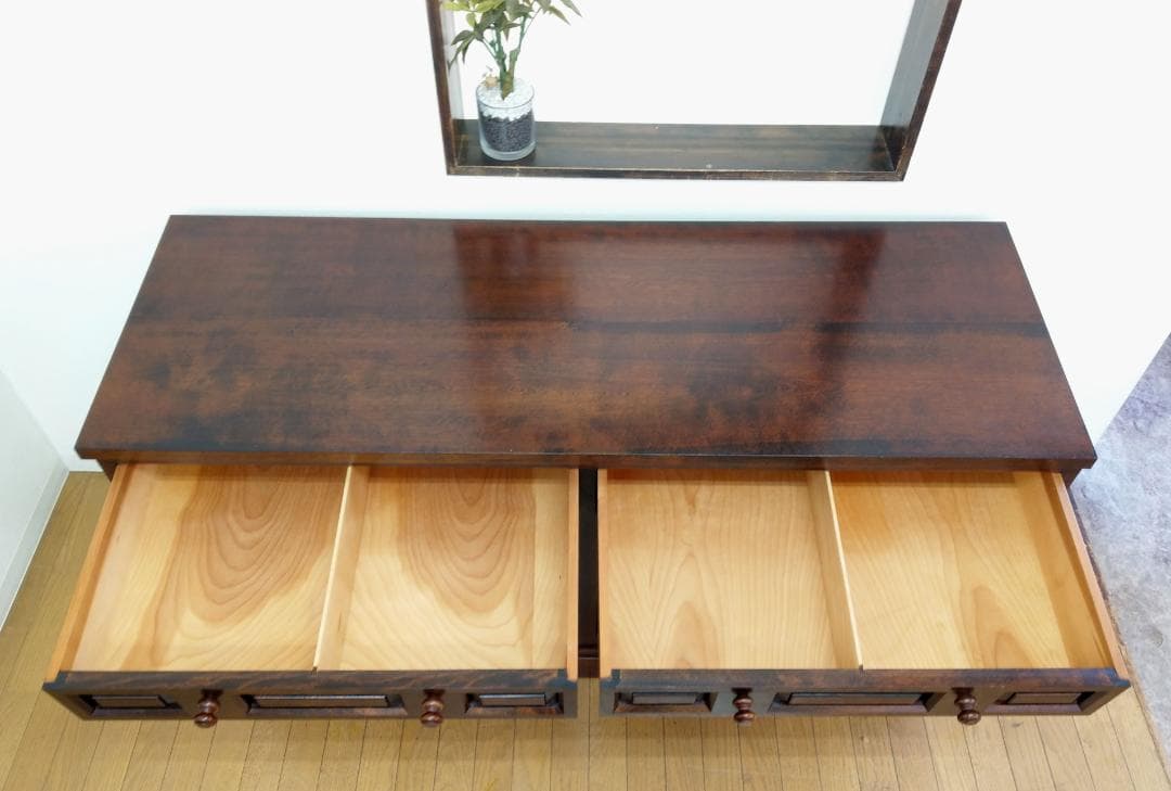 美品 松本民芸家具 キャビネット サイドボード 収納棚 幅146cm