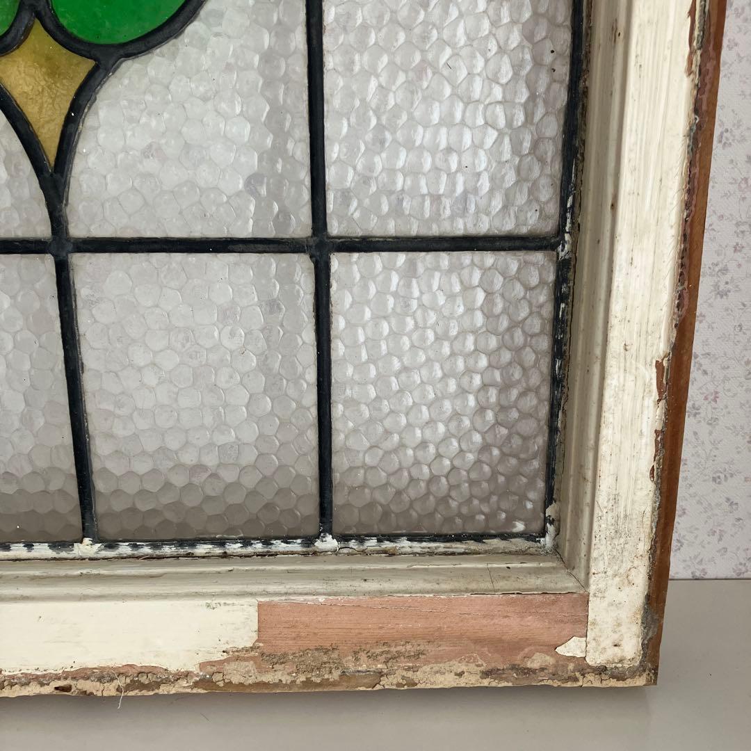 アンティークステンドグラス＊レトロビンテージ古い飾り窓ガラスカントリー建材