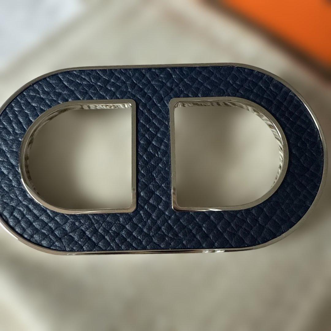 【未使用品】 エルメス　シェーヌダンクル　ブローチ￼ エプソン　ブルー系