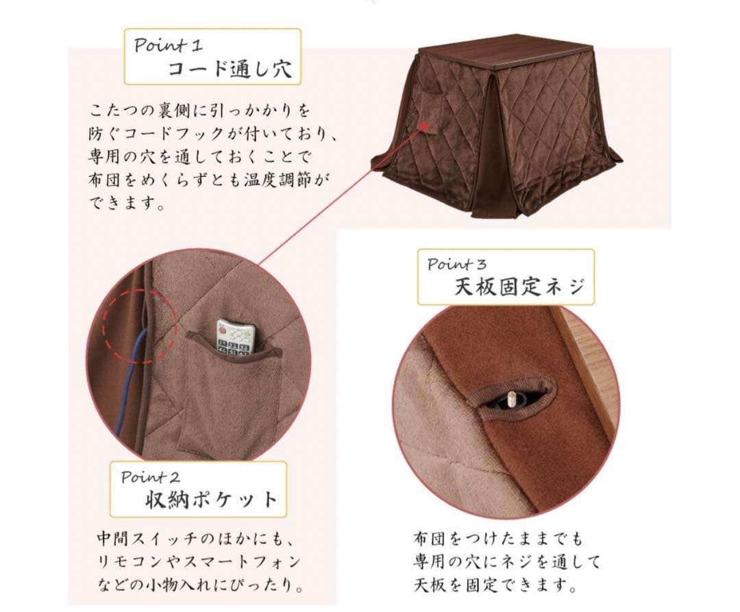 う*め様 ⭐︎値下げ⭐︎YUASA こたつ 3点セット 1人用こたつ　コンパクト