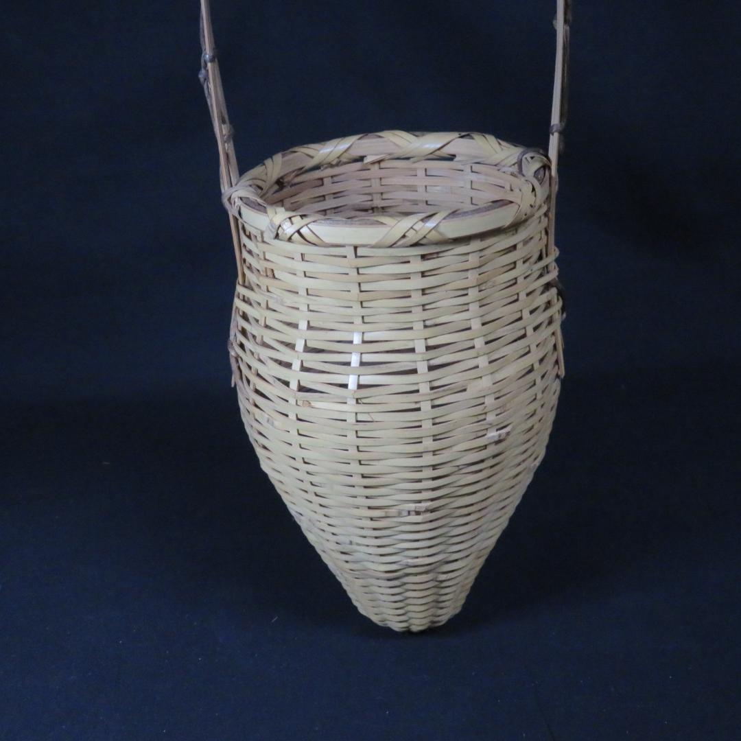 竹篭 掛花 花器 茶道具 飾り 魚籠