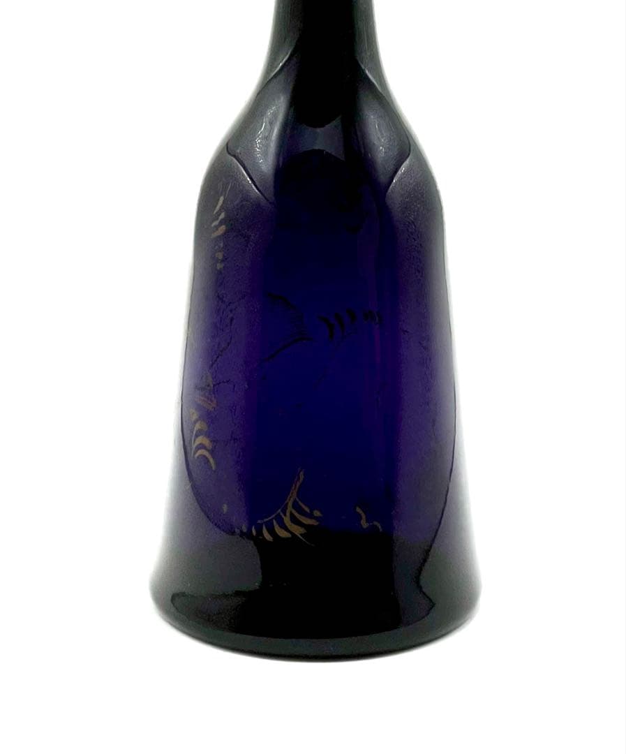 江戸ガラス　瑠璃　つる首徳利　金彩あり　ギヤマン　びいどろ　和ガラス　骨董