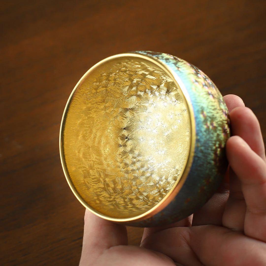 美しい茶道具 茶碗 金色