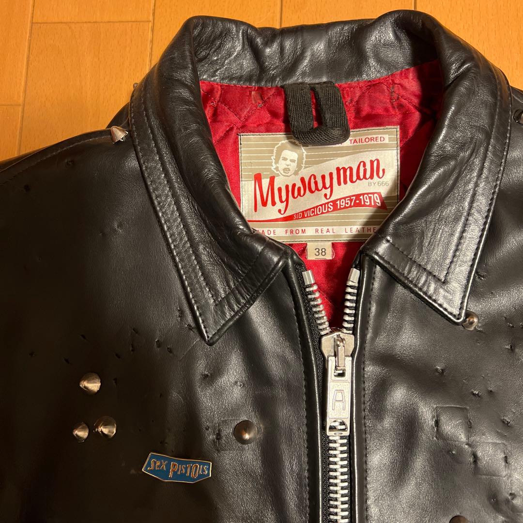 Mywayman シングルライダース 38 シドジャン666 punks レザー