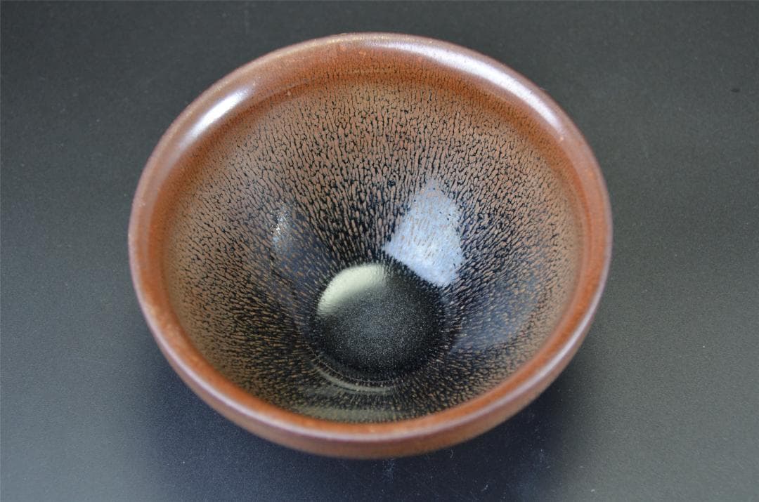 宋代　油滴天目　建窯兔毫窯変天目茶碗/中国古玩・唐物・曜変天目・禾目天目　茶道具