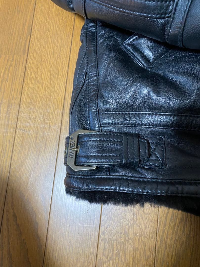 【美品】 アヴィレックス Ｂ３ ダウンジャケット レザーブラック