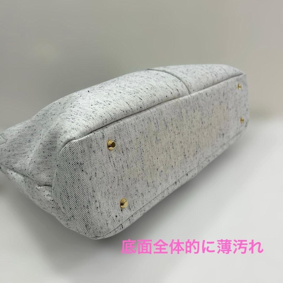 アタオ　ATAOエルヴィ ホワイトデニム ショルダーバッグ