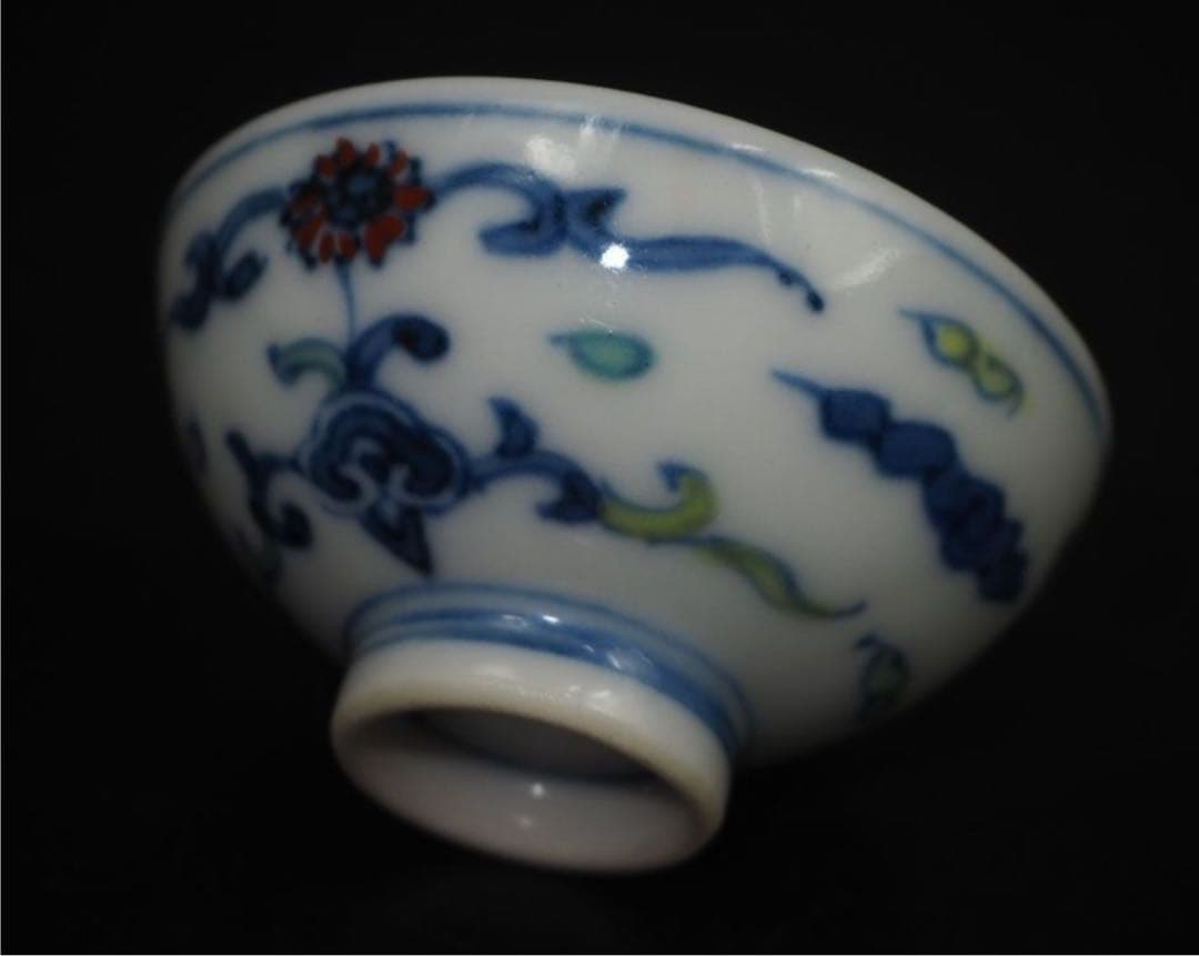 送料無料　大正～昭和初期　瑞光造　豆彩龍文煎茶碗5客