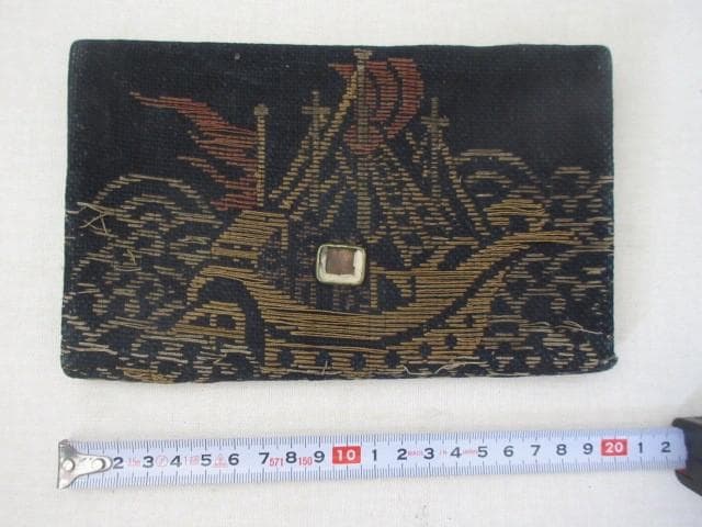 古いキセル・筒＆提げたばこ入れ１点 和柄小物入れ１点 金襴生地小物入れ２点