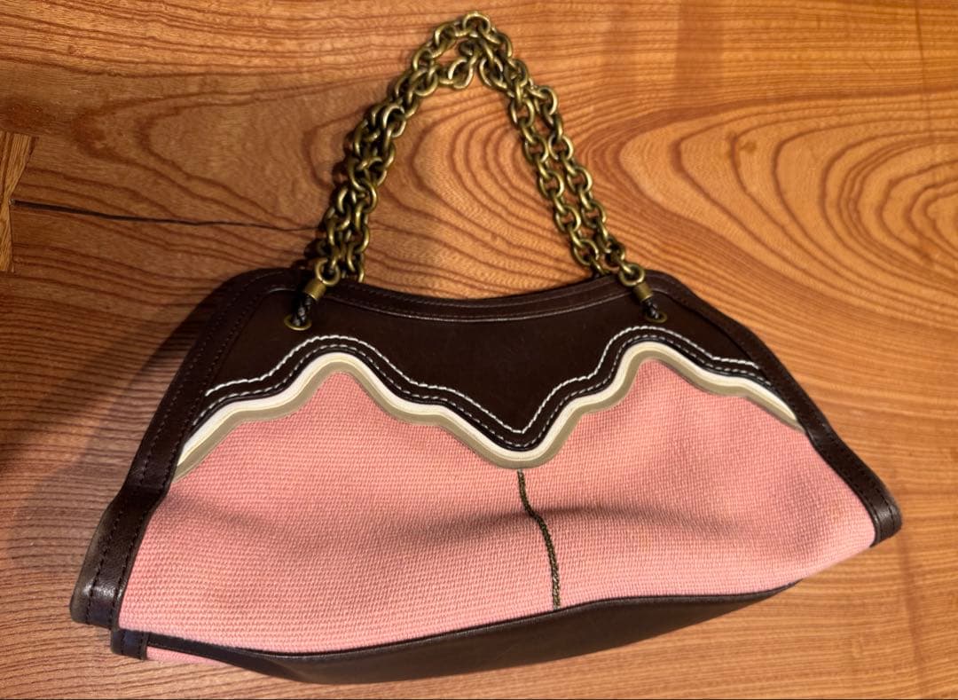 BOTTEGA VENETA 　ハンドバッグ ピンク ブラウン