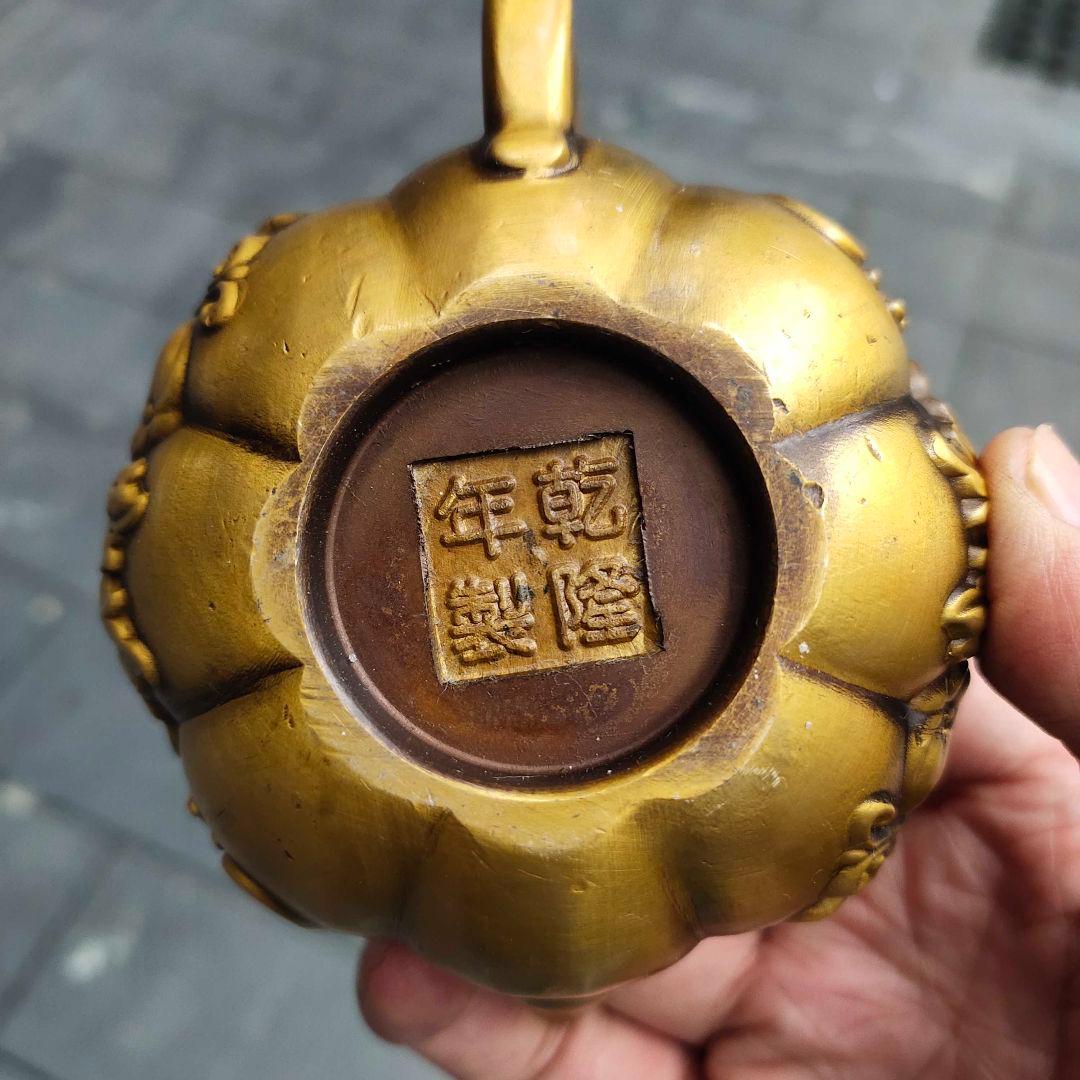 銅器 南瓜酒壺 茶壺 茶道具 茶道 工芸品 美術品 置物