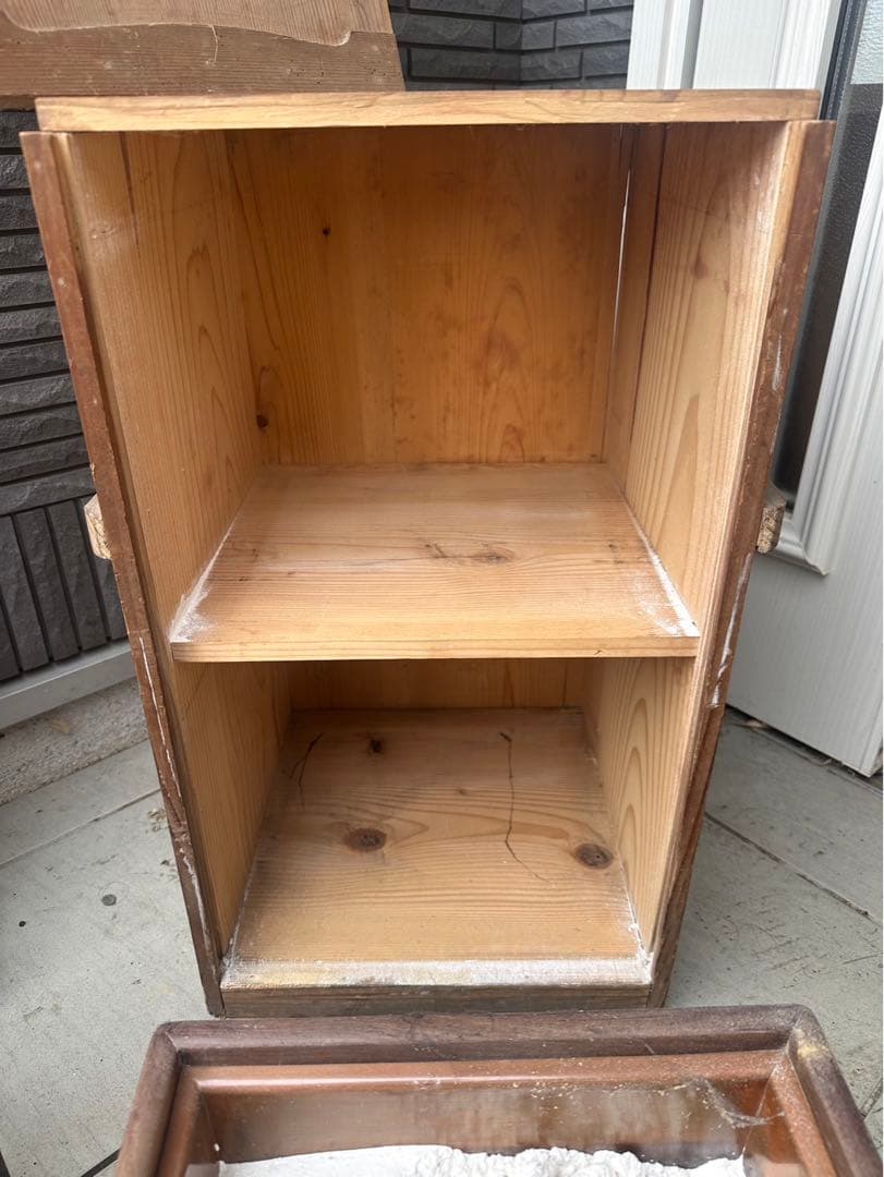 昭和レトロアンティーク二箇セット木箱入り 灰入 茶道具 古民具 角火鉢 古道具