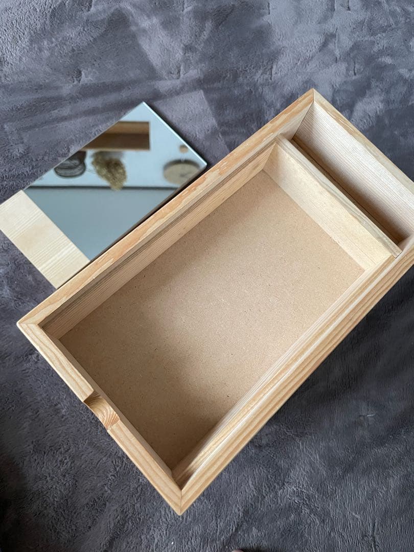 美品　北欧暮らしの道具店　木製ミラー付きメイクボックス