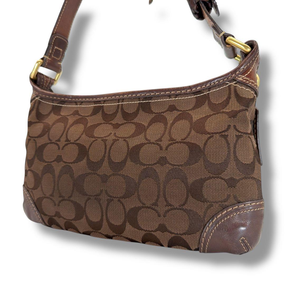 極美品 COACH ショルダーバッグ ブラウン シグネチャー y2k 11430