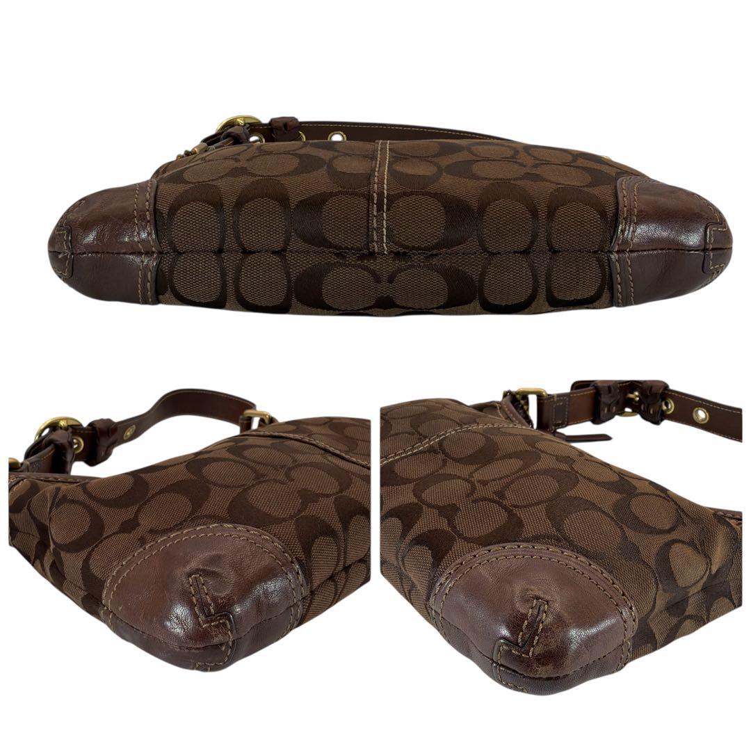 極美品 COACH ショルダーバッグ ブラウン シグネチャー y2k 11430