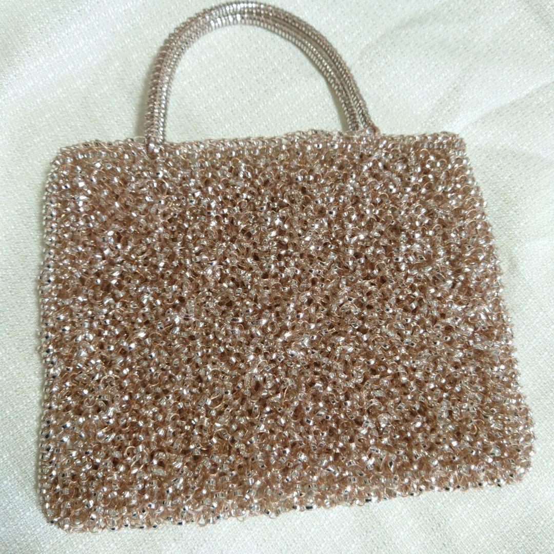アンテプリマ　パーティーバッグ　ビーズ装飾　ベージュ