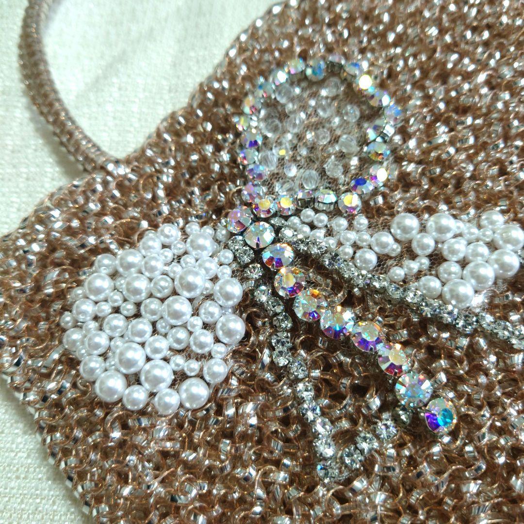 アンテプリマ　パーティーバッグ　ビーズ装飾　ベージュ