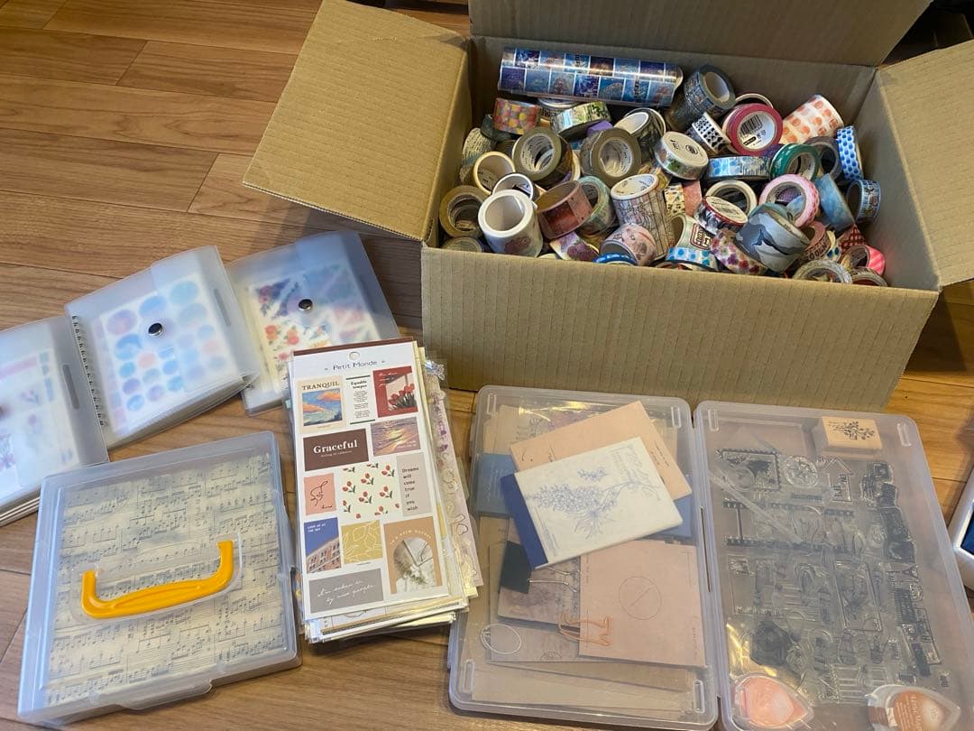 コラージュ　マスキングテープ　海外　フレークシール　　素材　シールまとめ売り