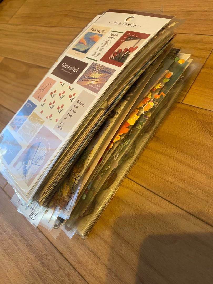 コラージュ　マスキングテープ　海外　フレークシール　　素材　シールまとめ売り