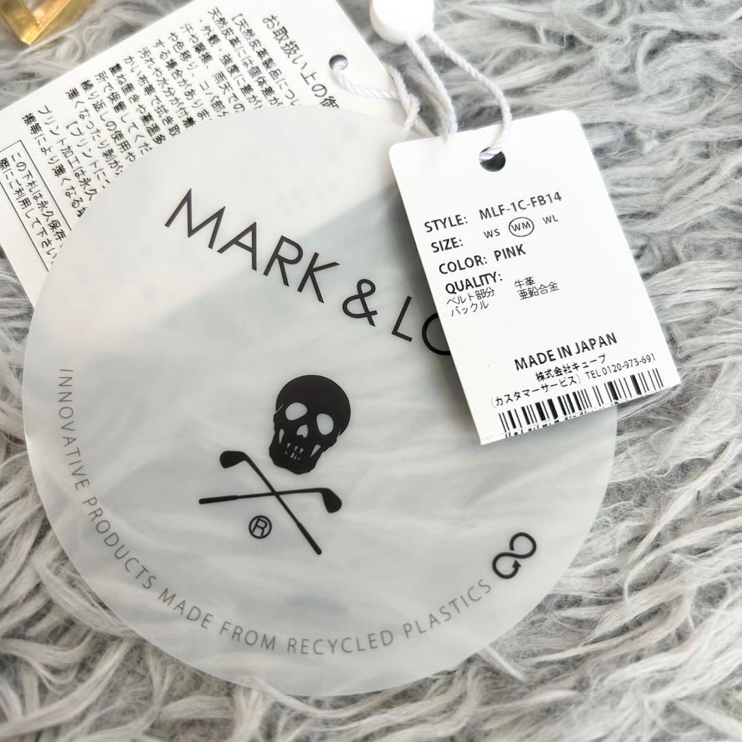 新品　マークアンドロナ　ベルト　牛皮　ピンク　レディース