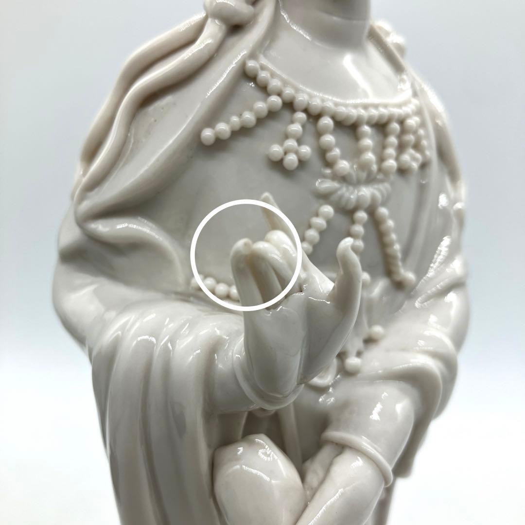 中国美術 白磁觀音 観音菩薩立像 高さ約30cm 徳化窯 ヴィンテージ