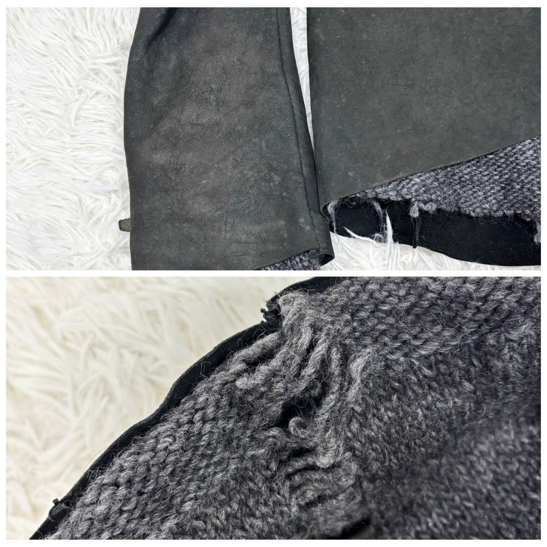 ISAAC SELLAM ラムレザー シングル ライダースジャケット S