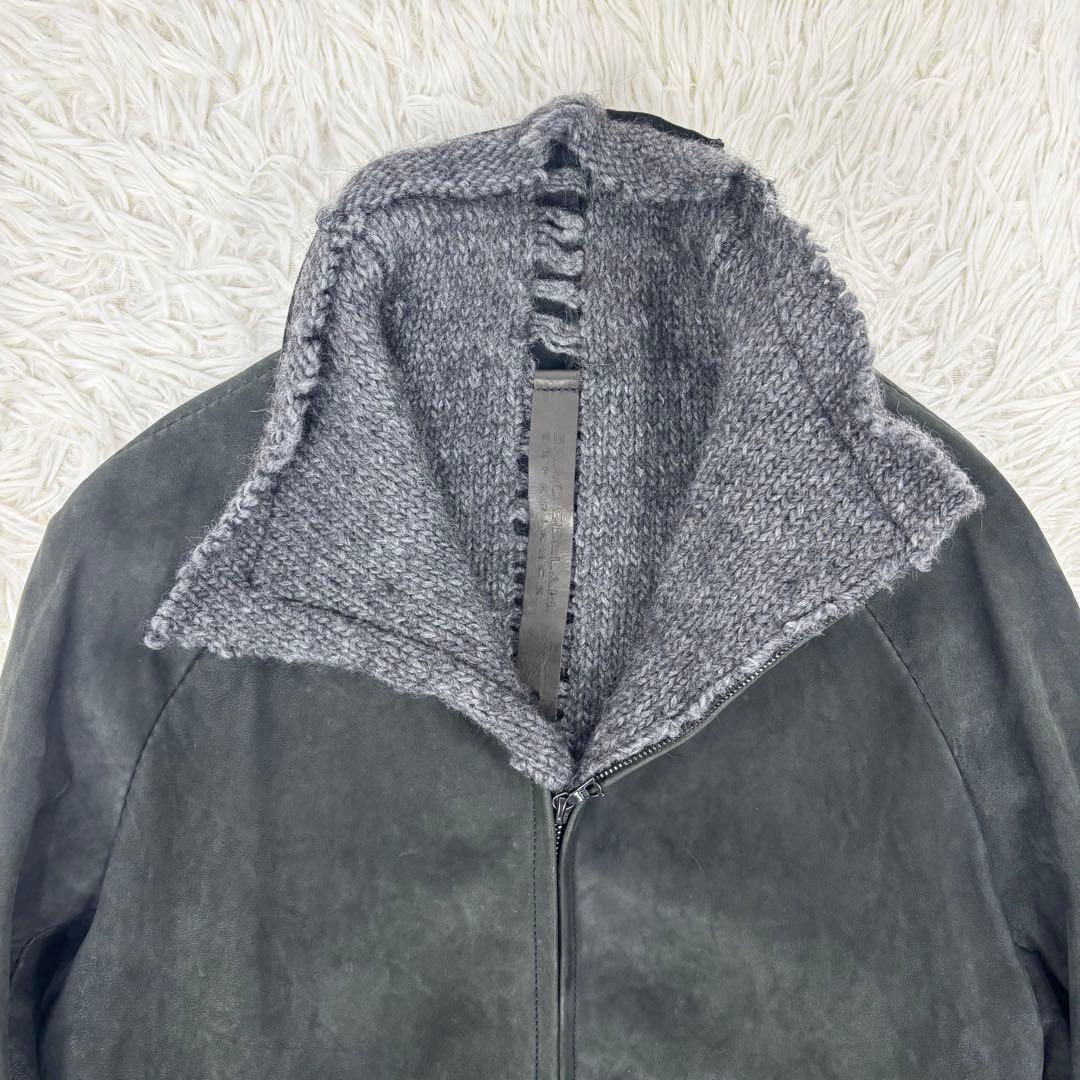 ISAAC SELLAM ラムレザー シングル ライダースジャケット S