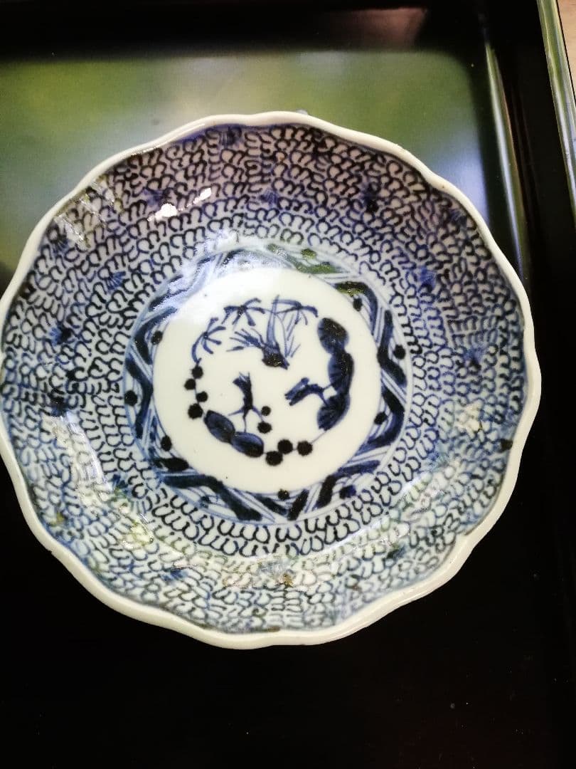 (古伊万里)みじん唐草2枚