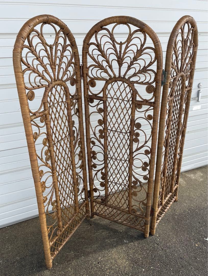 ビンテージ/ラタン/籐/籐家具/衝立/パーテーション/⑦