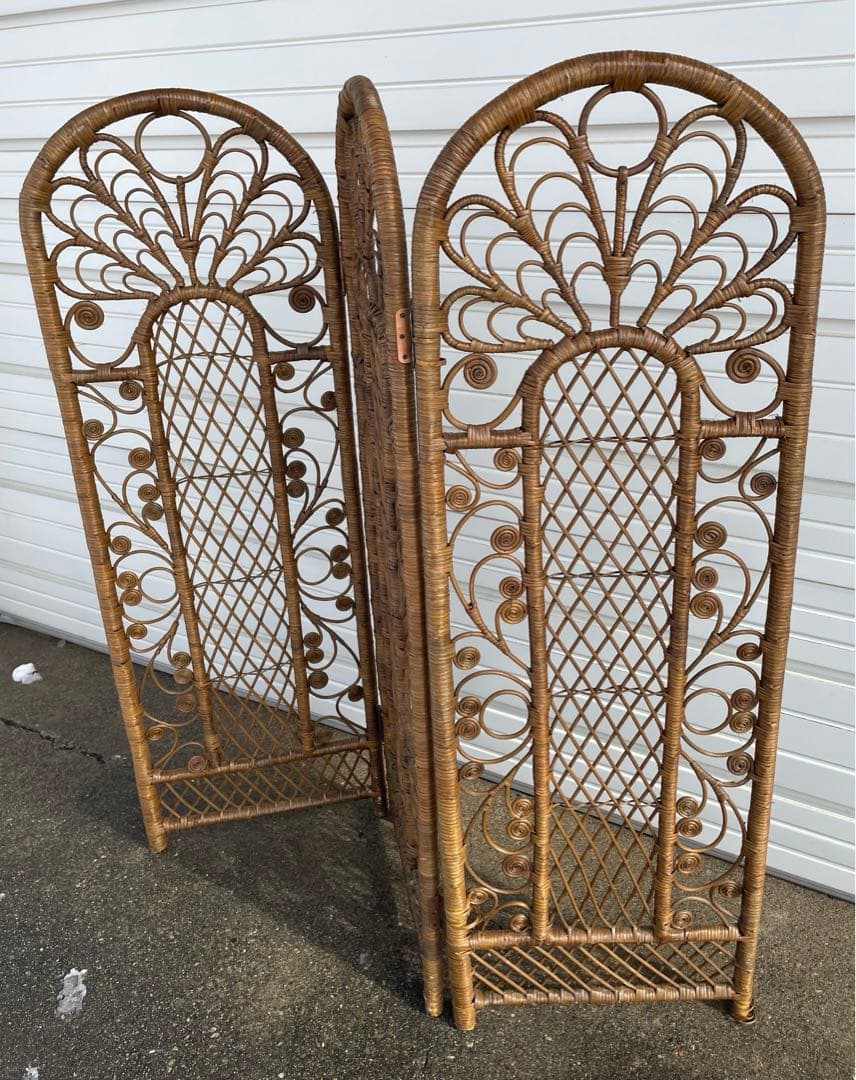 ビンテージ/ラタン/籐/籐家具/衝立/パーテーション/⑦