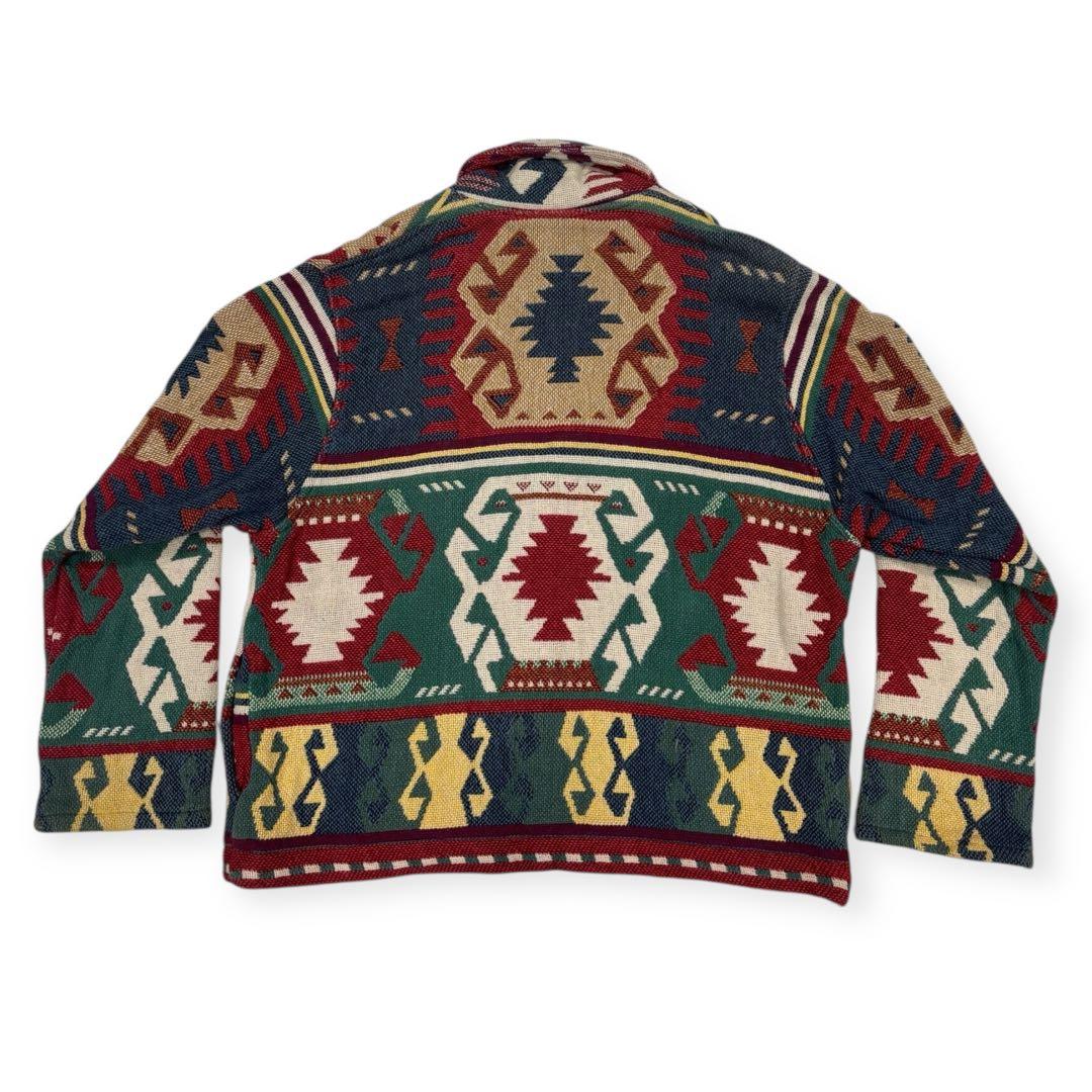 80s-90s●USA製 ネイティブジャケット ラグジャケット ゴブラン織り